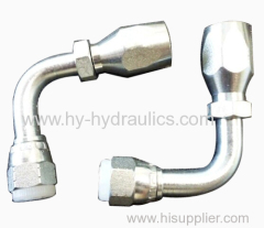 Hydraulic carbon steel hose fitting with yellow galvanization
