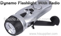 dynamo flashlight with mobile charger radio fm