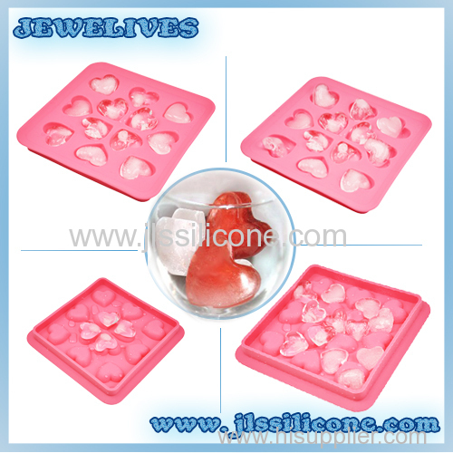 Heart silicone ice cube mold with many cubes China