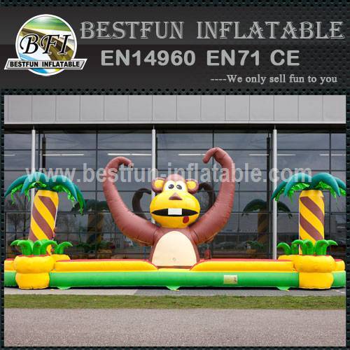 Monkey inflatable bungee run game