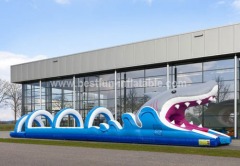 Inflatable shark water slide slip