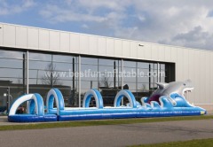 Inflatable shark water slide slip