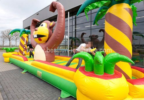 Monkey inflatable bungee run game