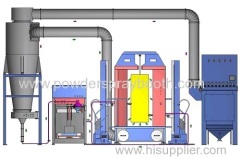 powder coat quick color change reclaim conveyor booth