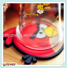 PVC cartoon cute protection cup mat,pvc coaster