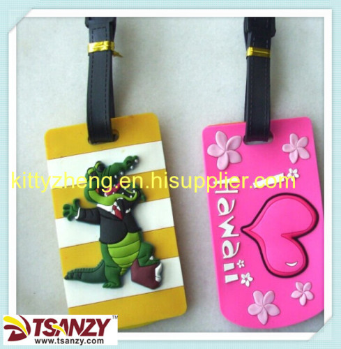 promotion soft pvc cartoon luggage tag 