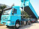 Yellow 3 Axles Low Bed Semi Trailer Trucks / 20T 30T Manual Truck Trailer Howo