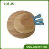 Three sizes bamboo cutting board with silicone handle