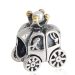 European style sterling silver Gold Plated Royal Carriage with White Pearl Charm Beads