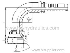 JIC female 74 degree cone seat 90 degree hydraulic hose fittings 26791 26791W