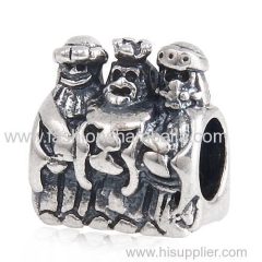 Sterling Silver Gold Plated Cross Three Kings Charm Beads