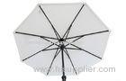 210cm White Outdoor Patio Umbrella , Metal Frame With Crank System
