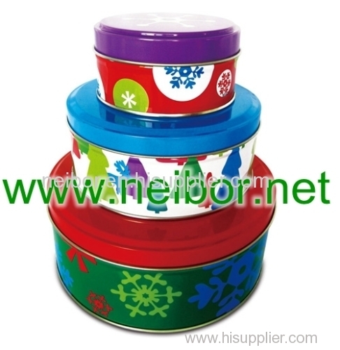 round tin box set cake tin box baking tin box cookie tin box