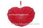 25 Inch Heart Shape Wedding Parasol Umbrellas , Straight Aluminium Frame