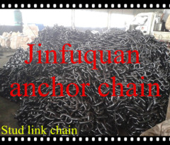 black tarred stud link chain