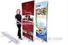 Customize pantone color powder coating wooden exhibition heavy duty banner promotional stands