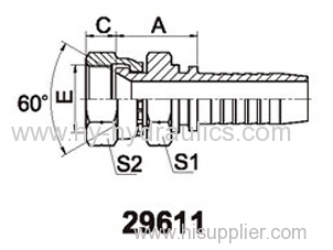 Carbon Steel JIS GAS FEMALE hose fitting CONE SEAT SEAL