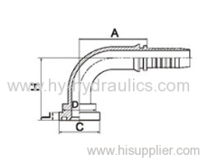 90 degree JIS flange fittings 88191 hydarulic fittings