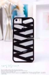 TPU material cell phone case for Iphone5S (smooth surface summer cool style black color)