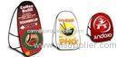 Fashion Peach Skin Fabric Vertical Triangle Circle Tower Pop Up Display Banners for Advertising