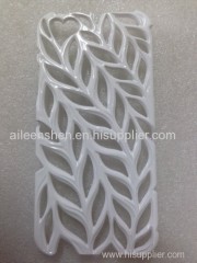 PC material cell phone case for Iphone4S (smooth surface olive branch style white color)