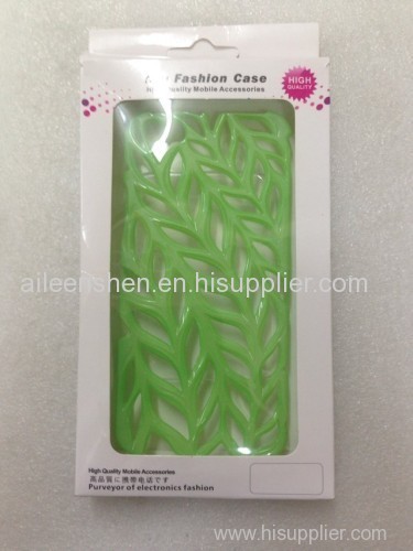 PC material cell phone case for Iphone4S (smooth surface olive branch style green color with packing)