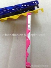 PC material cell phone case for Iphone4S (smooth surface leather olive branch style pink color)