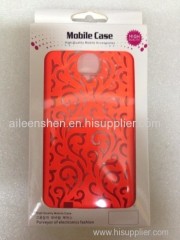 PC material cell phone case for Samsung S4 (smooth surface palace flower style orange color with packing)