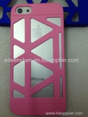 PC material cell phone case for Iphone4S(smooth surface bird nest style pink color)