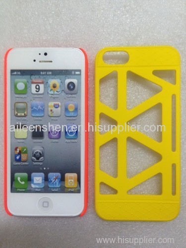 PC material cell phone case for Iphone4S(smooth surface bird nest style yellow color)