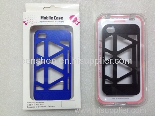 PC material cell phone case for Iphone4S(smooth surface bird nest style blue color)