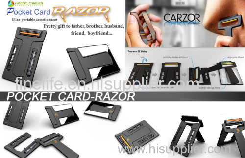 Mini Ultra Portable Compact Credit Card Sized Small Pocket Razor