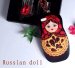 PC material cell phone case for Iphone4S(smooth surface Russia Doll with Chain black color)