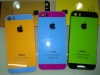 PC material cell phone case for Iphone5S(smooth surface single bottom shining cover shining yellow color)