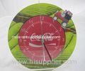 Customized 12" Green Red Kitchen Wall Decoration Clock 5mm Thick