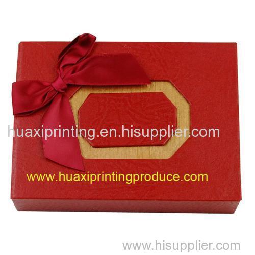 square and deep red gift boxes