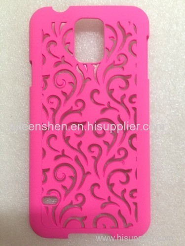 TPU material mobile phone case for Samsung S5(smooth surface palace flower style pink color)