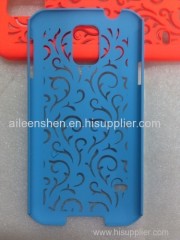TPU material mobile phone case for Samsung S5(smooth surface palace flower style blue color)