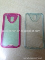 TPU and PC material mobile phone case for Samsung S5 (smooth surface transparent)