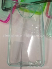 TPU and PC material mobile phone case for Samsung S5 (smooth surface transparent)