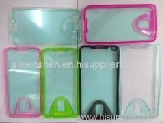 TPU and PC material mobile phone case for Samsung S5 (smooth surface transparent)