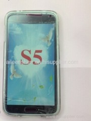 TPU and PC material mobile phone case for Samsung S5 (smooth surface transparent)
