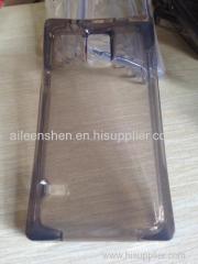 TPU material mobile phone case for Samsung S5(smooth surface ice block shape transparent purple color)