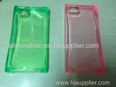 TPU material mobile phone case for Samsung S5(smooth surface ice block shape transparent dark green color)