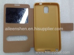 TPU material mobile phone leather case for Samsung7200(fashionable style leather case with stand pink color)