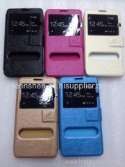 TPU material mobile phone leather case for Samsung7200(fashionable style leather case with stand pink color)