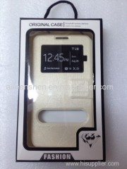 TPU material mobile phone leather case for Samsung7200(fashionable style leather case with stand pink color)