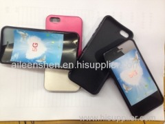 TPU and leather material mobile phone case for Iphone5(fashionable style red color)