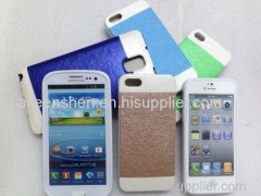 TPU and leather material mobile phone case for Iphone5(fashionable style red color)