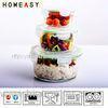 Heat resistant Round Pyrex Glass Containers Set , Microwave Lunch Boxes